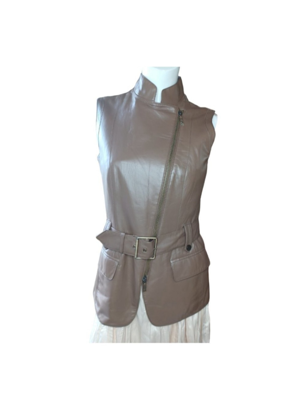 Worth New York Lambs Leather Vest NWT 4